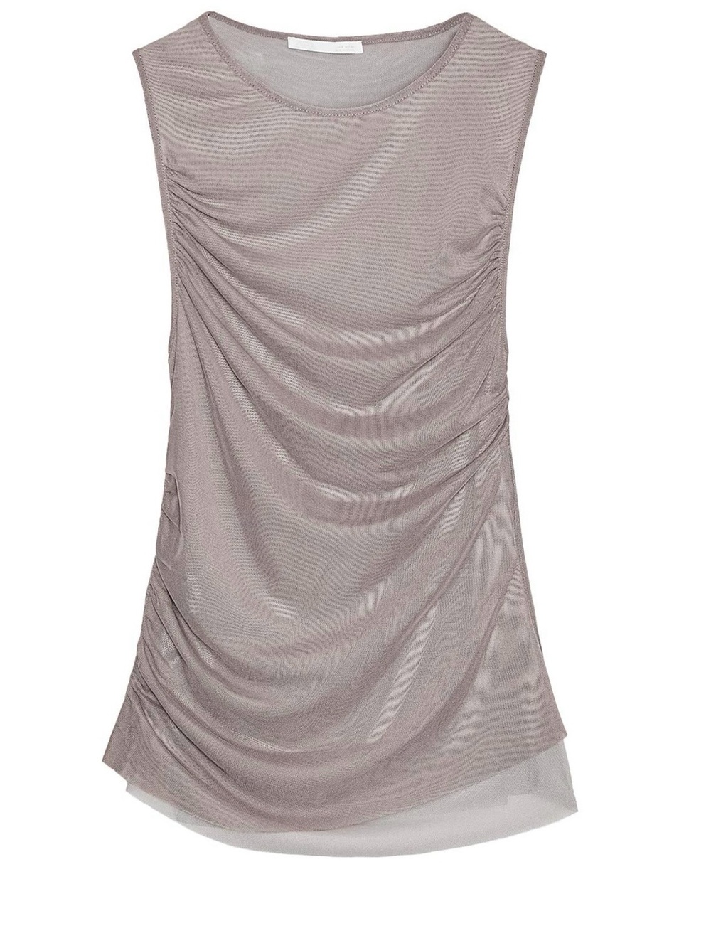 Zara Ruched Sleeveless Mesh Chemise - Dusty Mauve